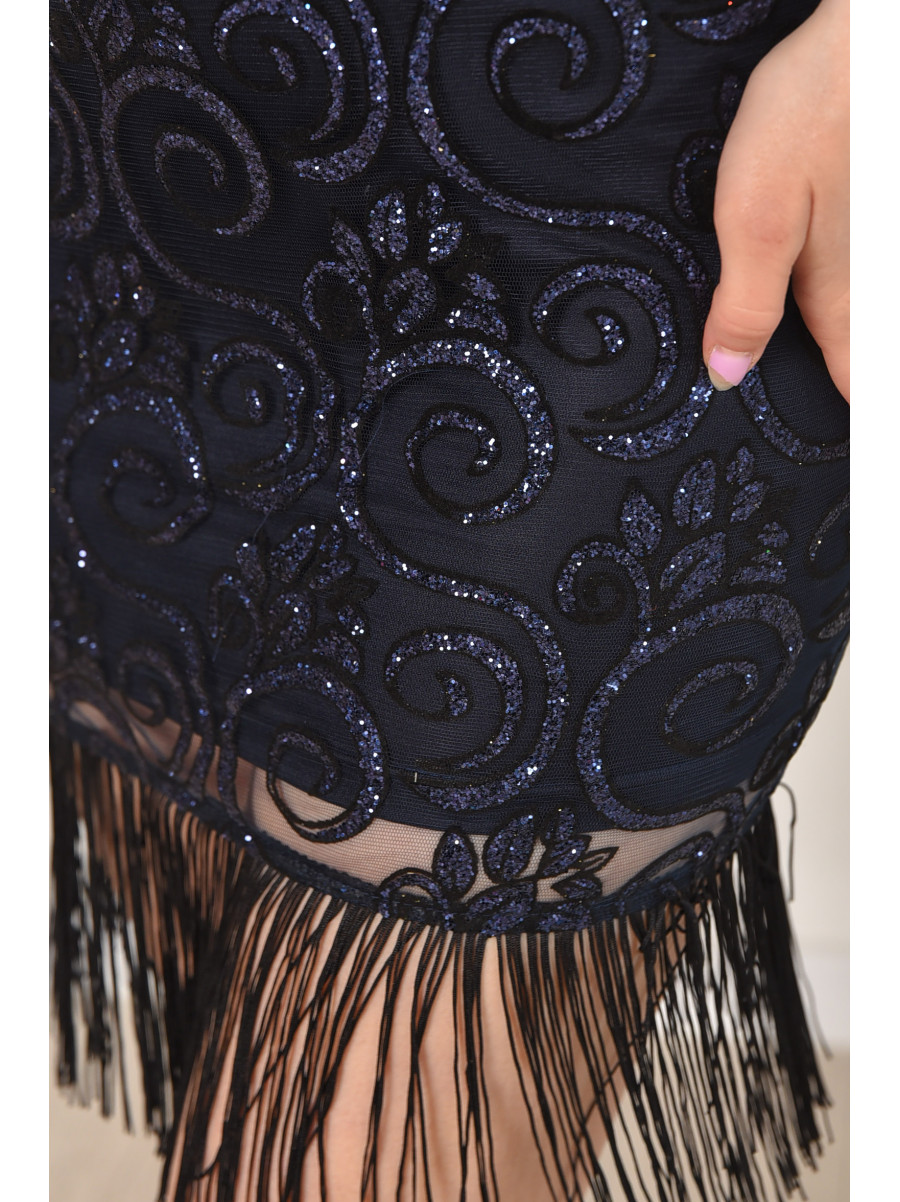 Платье женское тёмно-синего цвета с пайетками 6012 211958C