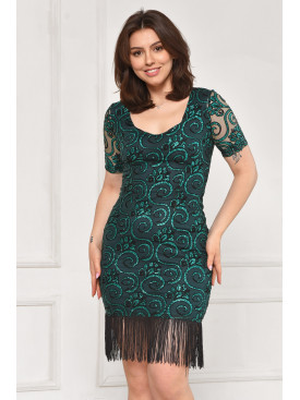 Платье женское зелёного цвета с пайетками 6012 211959C Платье женское зелёного цвета с пайетками 6012 211959C