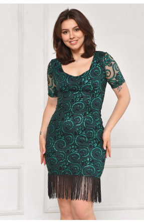 Платье женское зелёного цвета с пайетками 6012 211959C