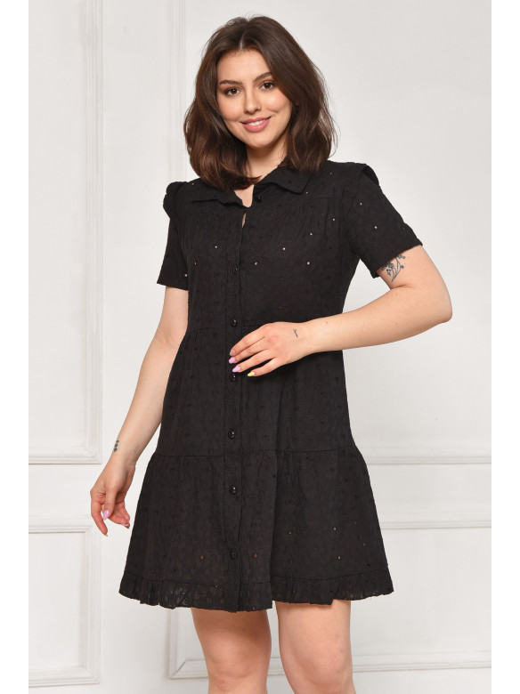 Платье женское однотонное черного цвета 6019 211960C