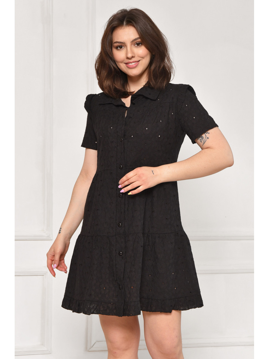 Платье женское однотонное черного цвета 6019 211960C
