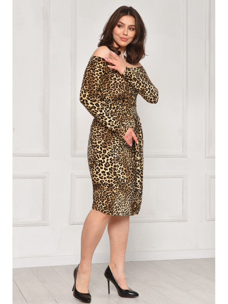 Платье женское бежевого цвета с принтом 6018 211961C