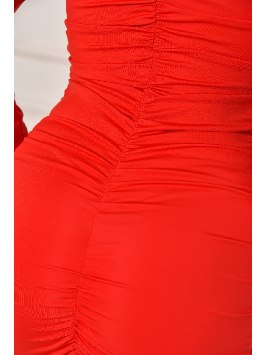 Платье женское однотонное красного цвета 6076 211962C