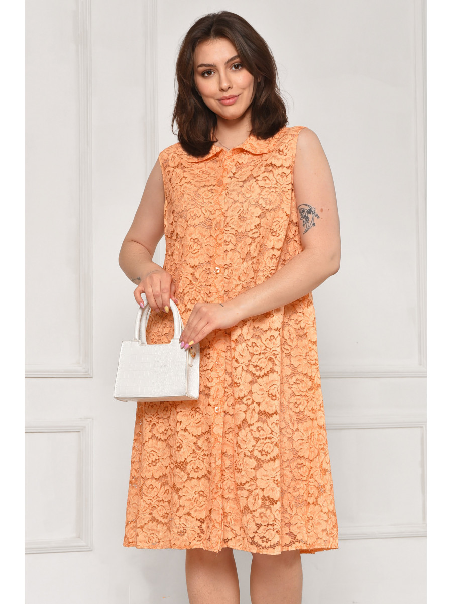 Платье женское однотонное желтого цвета 6090 211964C