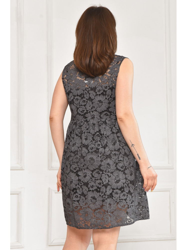 Платье женское однотонное тёмно-серого цвета 6089 211967C