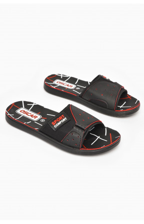 Шлепки мужские черно-красного цвета s-25 211971C