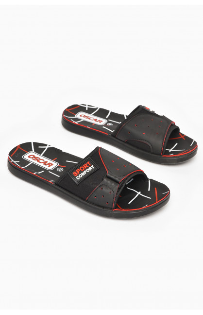 Шлепки мужские черно-красного цвета s-25 211971C