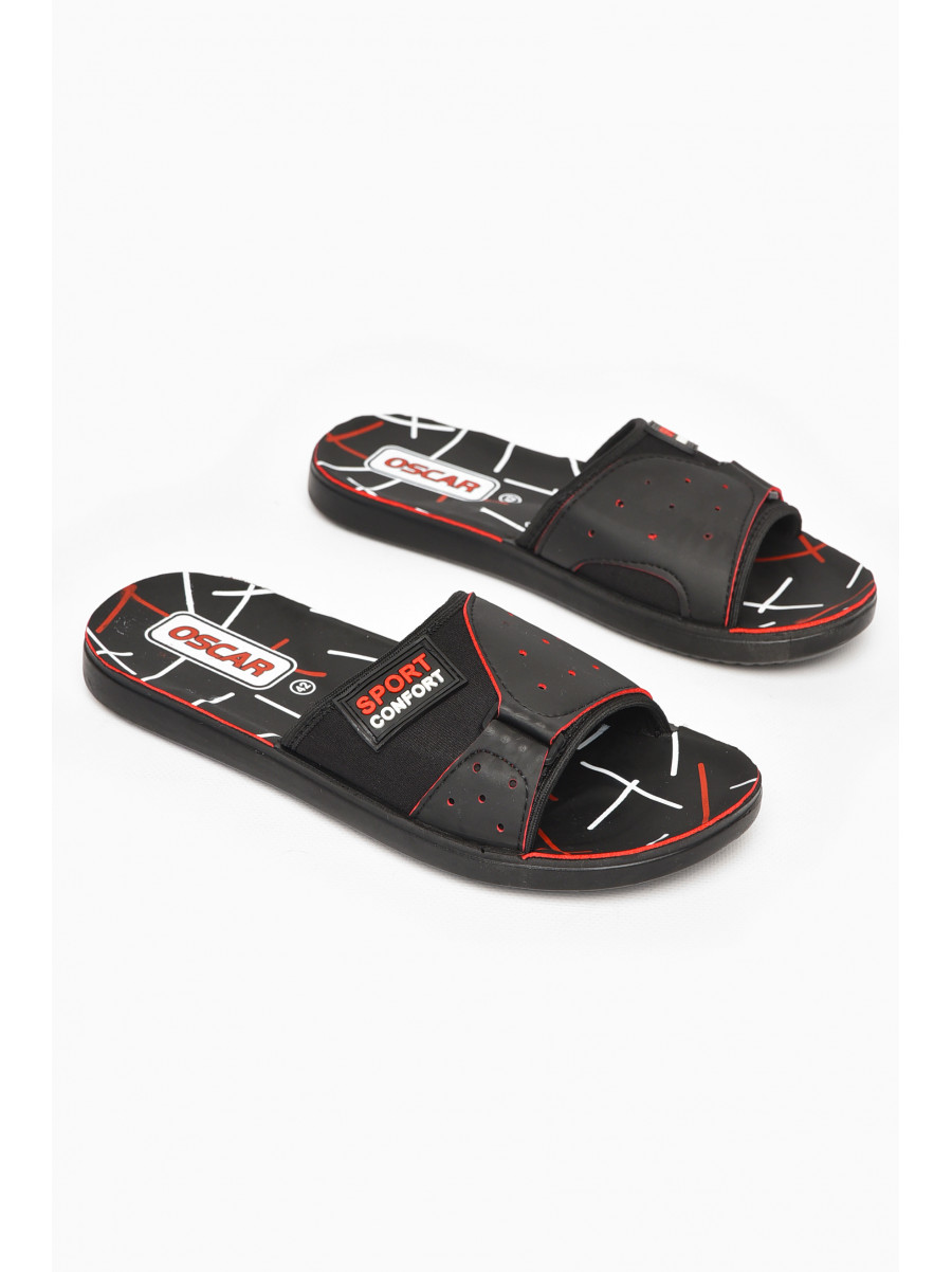 Шлепки мужские черно-красного цвета s-25 211971C