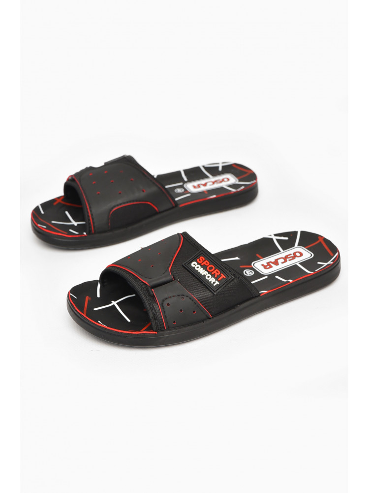 Шлепки мужские черно-красного цвета s-25 211971C