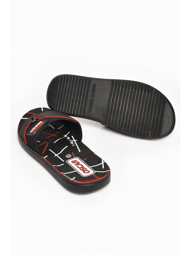 Шлепки мужские черно-красного цвета s-25 211971C