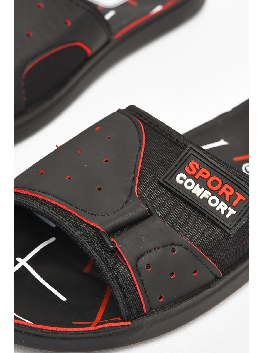 Шлепки мужские черно-красного цвета s-25 211971C