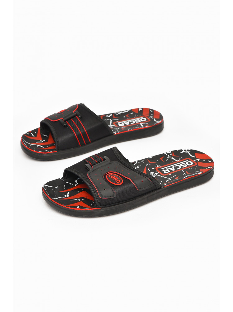 Шлепки мужские черно-красного цвета s-23 211972C