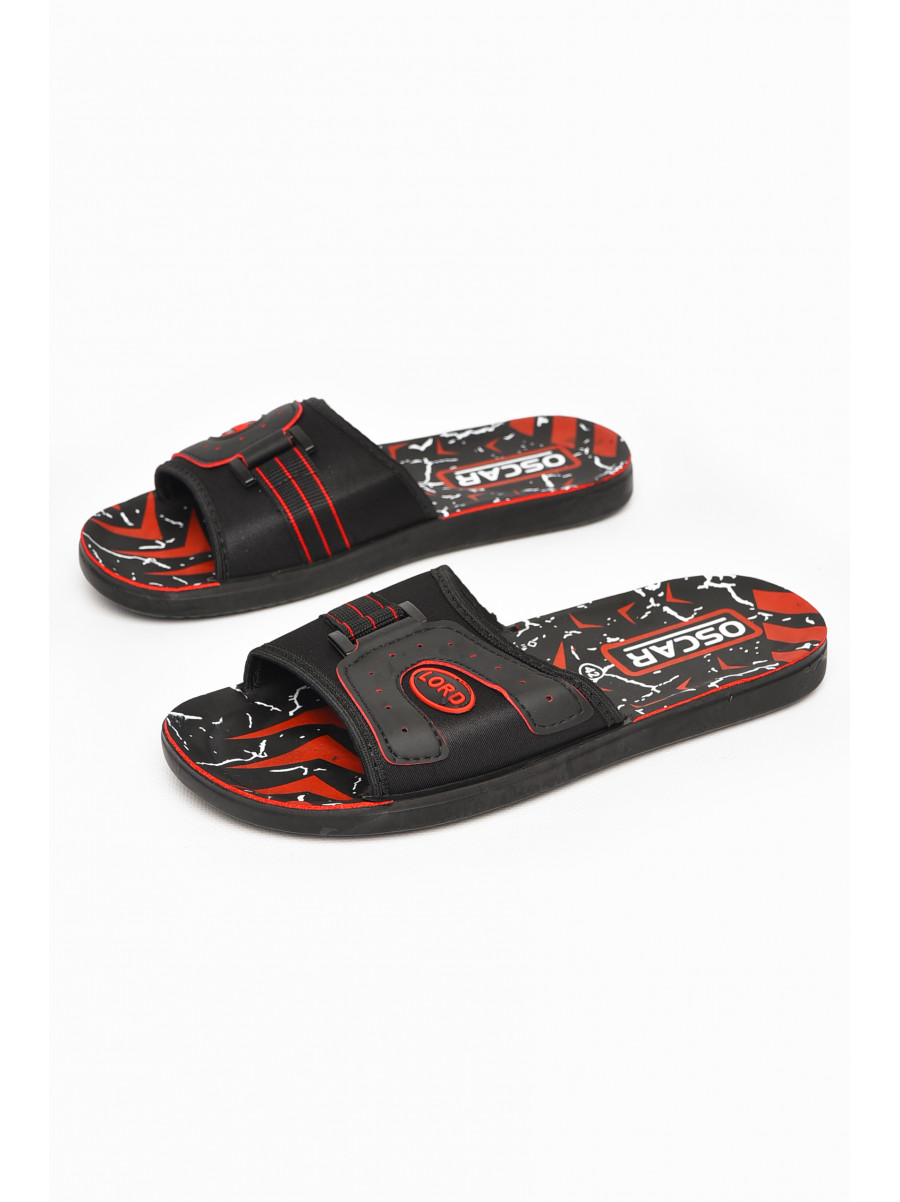 Шлепки мужские черно-красного цвета s-23 211972C