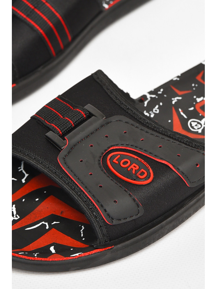 Шлепки мужские черно-красного цвета s-23 211972C