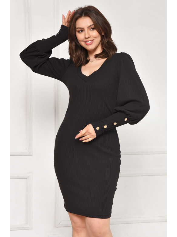 Платье женское однотонное черного цвета 6098 211974C