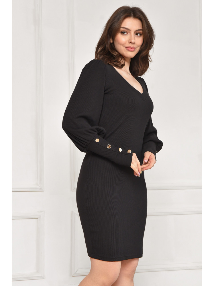 Платье женское однотонное черного цвета 6098 211974C