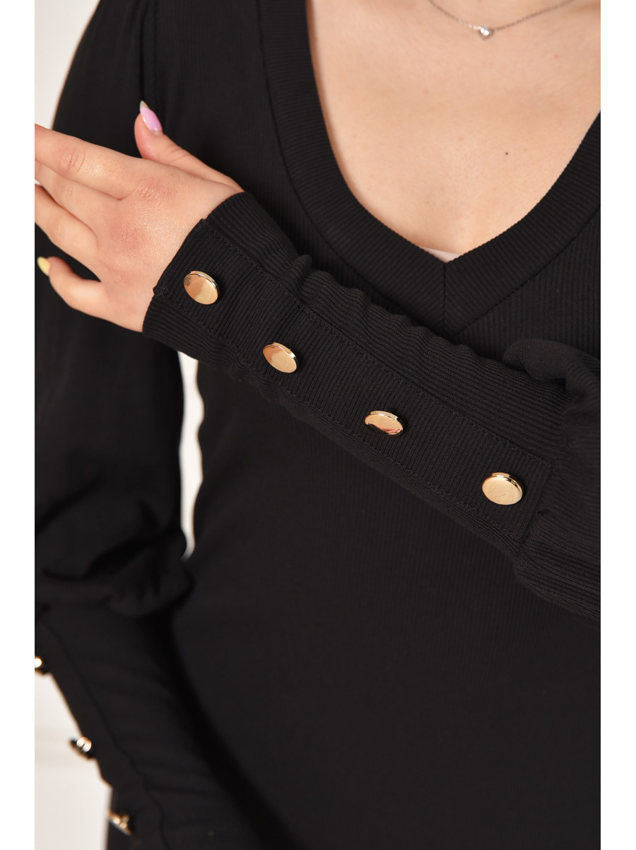 Платье женское однотонное черного цвета 6098 211974C