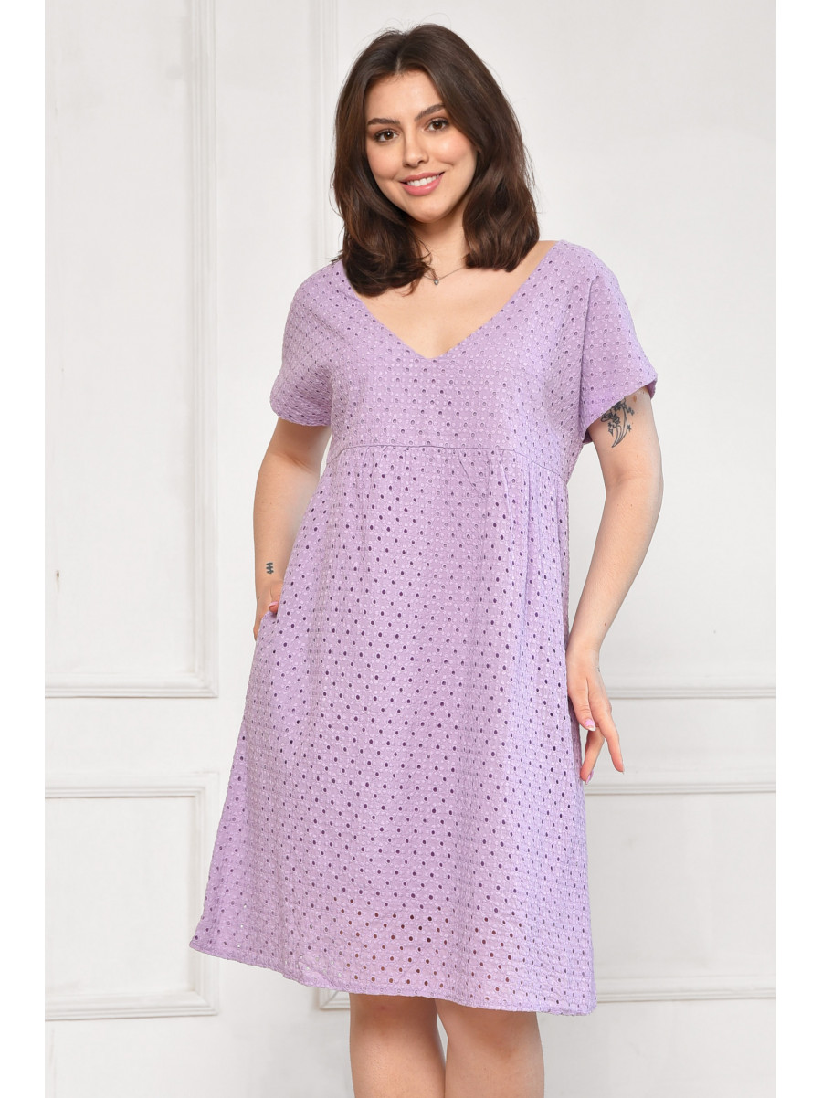 Сарафан женский полубатальный сиреневого цвета 6055 211982C