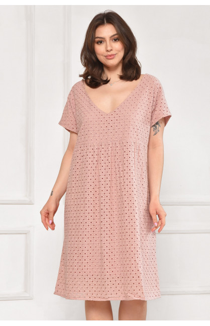 Сарафан женский полубатальный светло-розового цвета 6055 211984C
