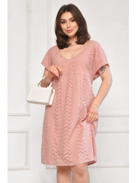 Сарафан женский полубатальный светло-розового цвета 6055 211985C