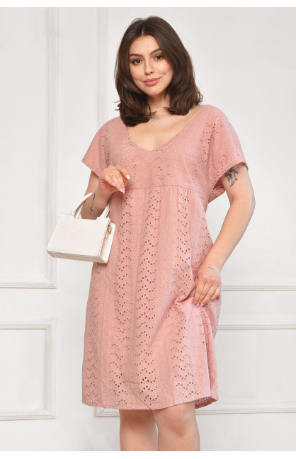Сарафан женский полубатальный светло-розового цвета 6055 211985C