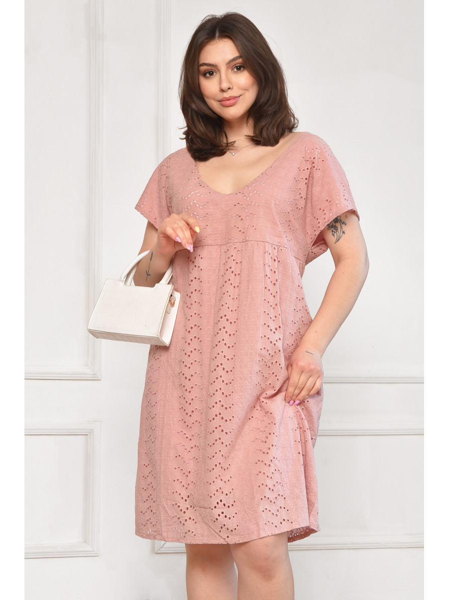 Сарафан женский полубатальный светло-розового цвета 6055 211985C