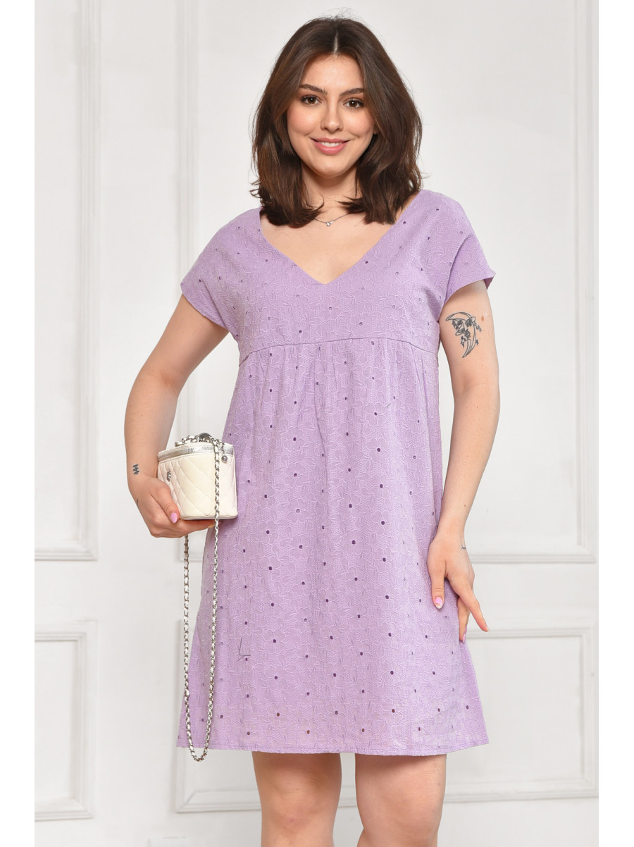 Сарафан женский однотонный сиреневого цвета 6054 211986C