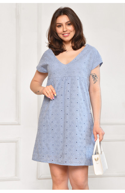 Сарафан женский однотонный голубого цвета 6054 211988C