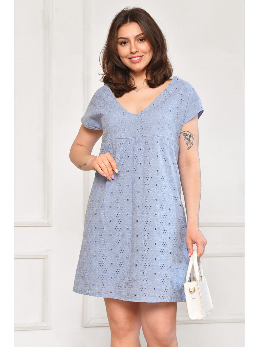 Сарафан женский однотонный голубого цвета 6054 211988C