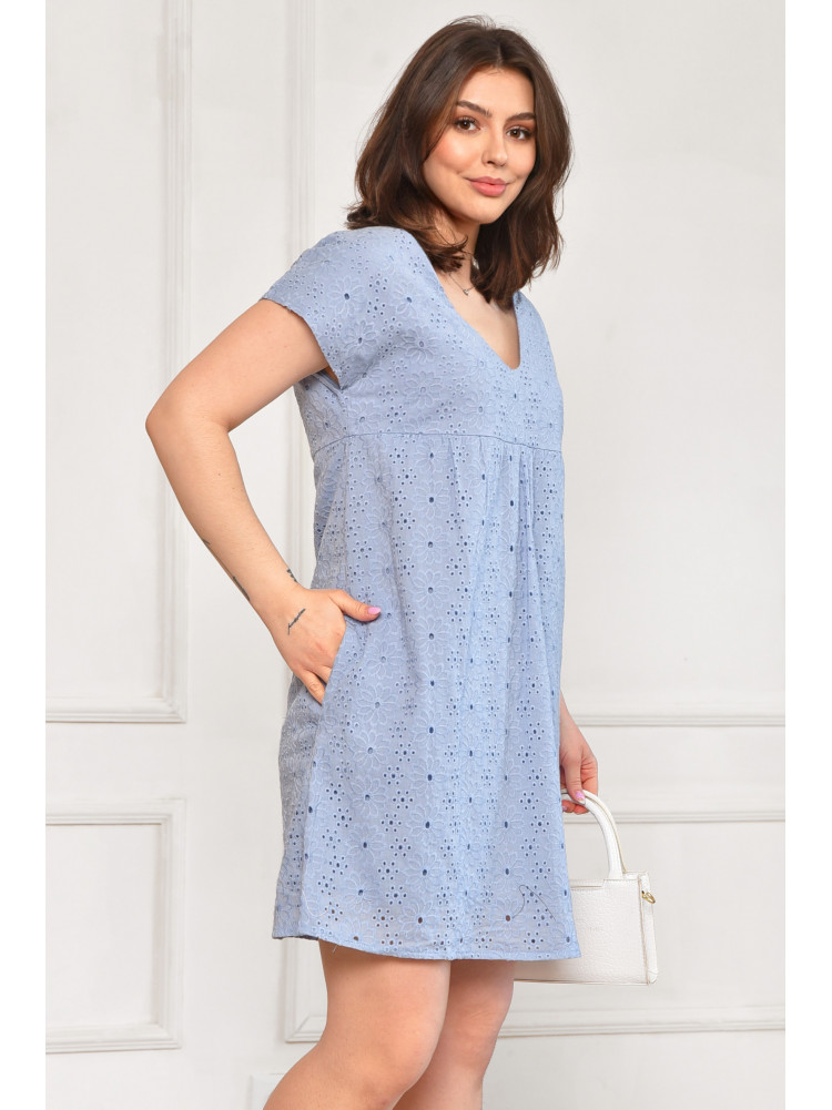 Сарафан женский однотонный голубого цвета 6054 211988C