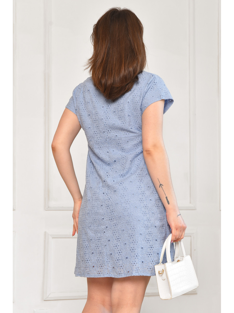 Сарафан женский однотонный голубого цвета 6054 211988C