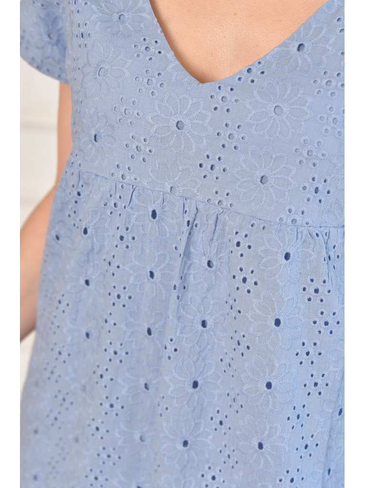 Сарафан женский однотонный голубого цвета 6054 211988C