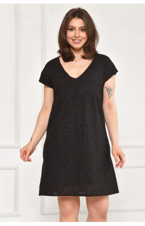 Сарафан женский однотонный черного цвета 6054 211989C Сарафан женский однотонный черного цвета 6054 211989C