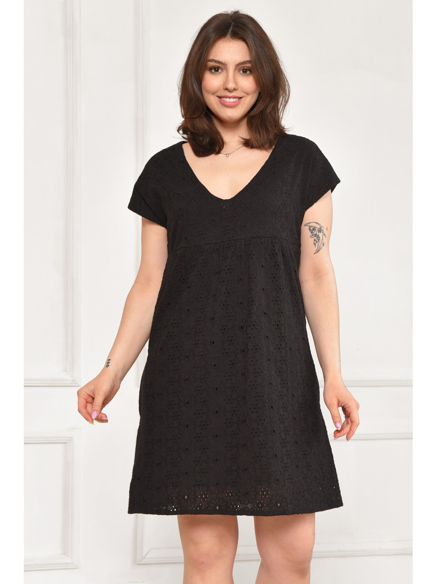 Сарафан женский однотонный черного цвета 6054 211989C