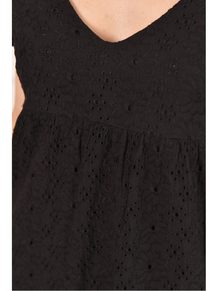 Сарафан женский однотонный черного цвета 6054 211989C