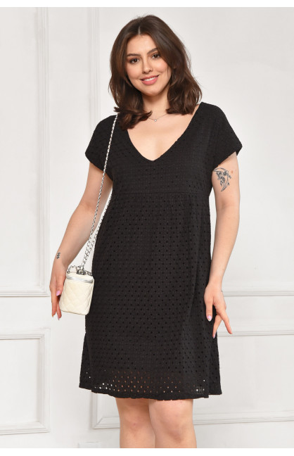 Сарафан женский однотонный черного цвета 6054 211990C