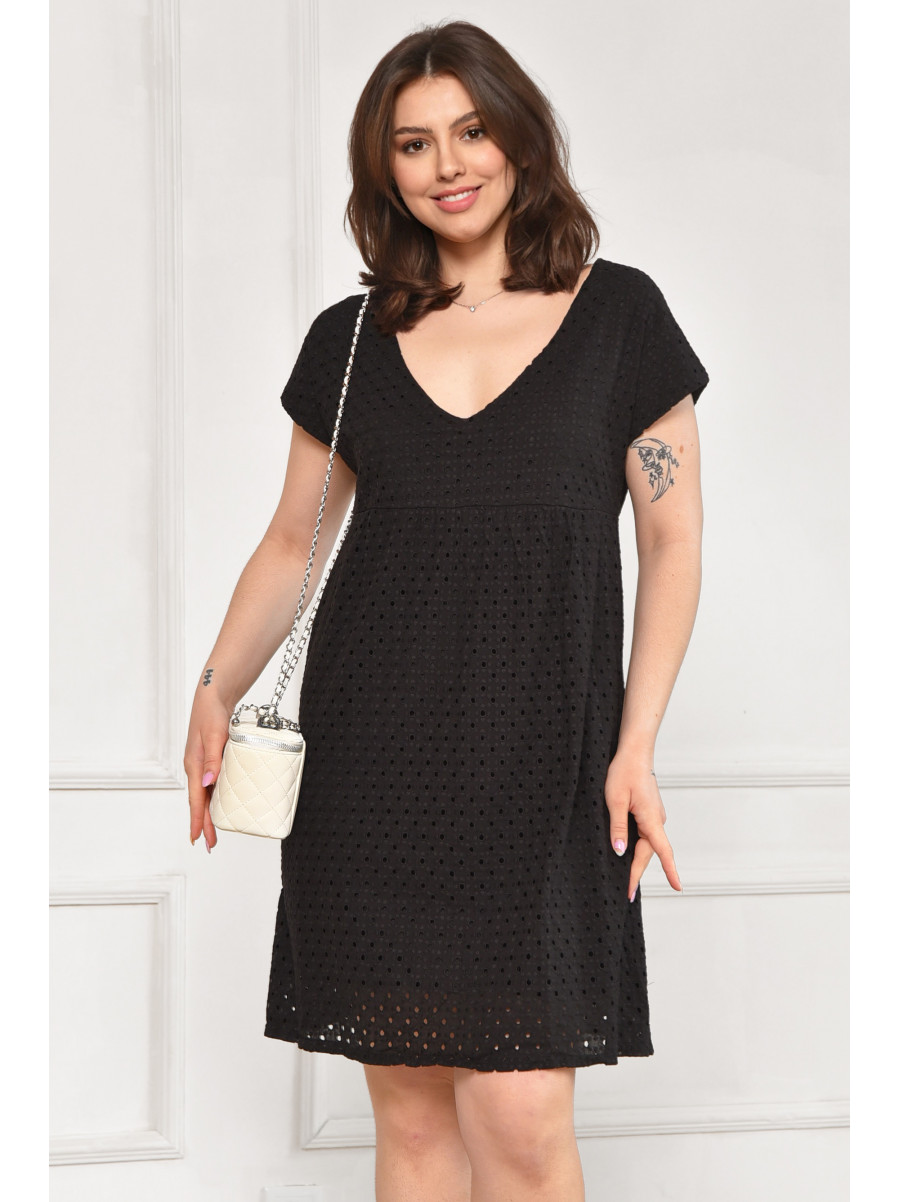 Сарафан женский однотонный черного цвета 6054 211990C