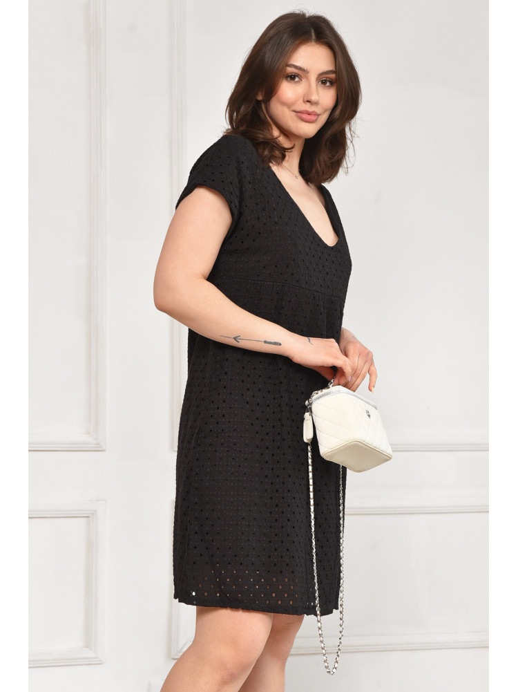 Сарафан женский однотонный черного цвета 6054 211990C