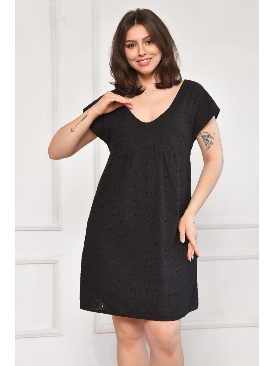 Сарафан женский однотонный черного цвета 6051 211992C