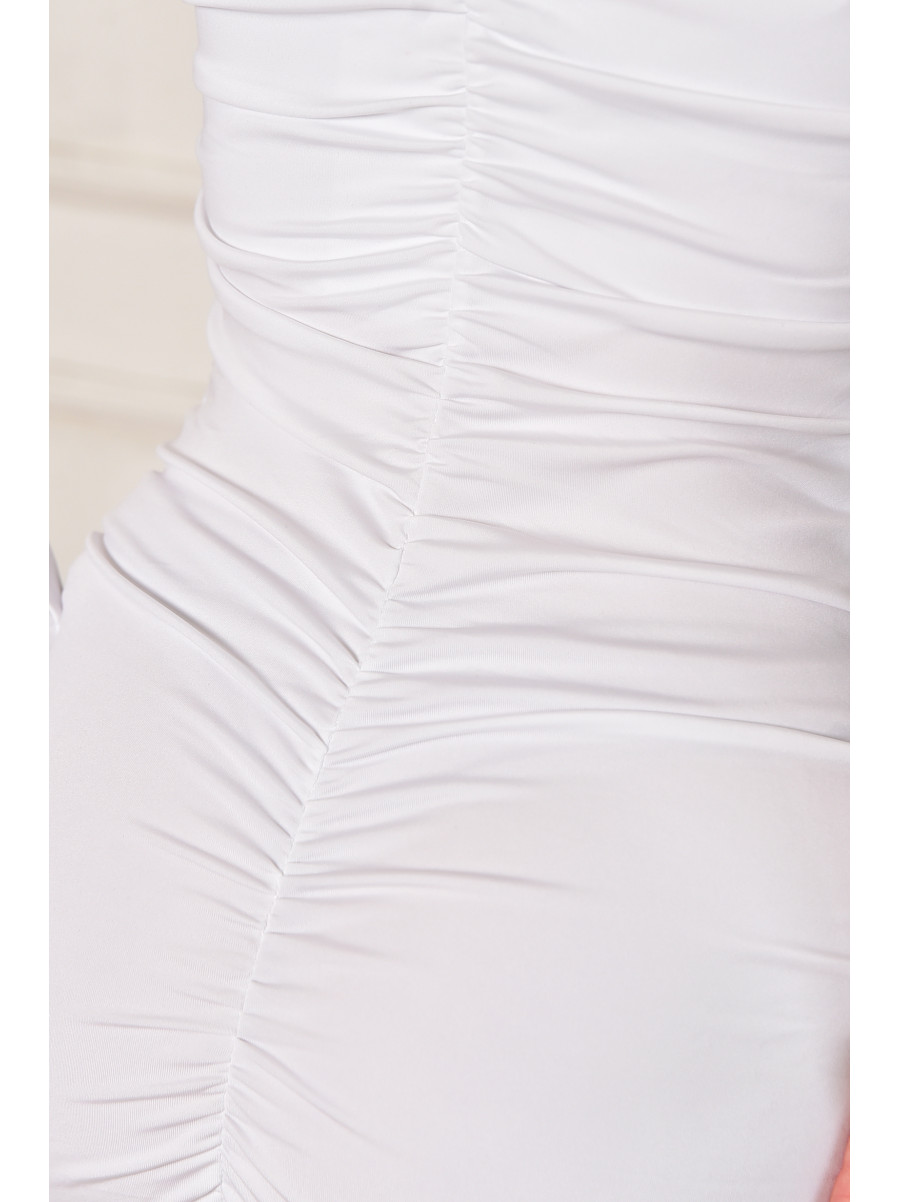 Платье женское однотонное белого цвета 6076 211993C