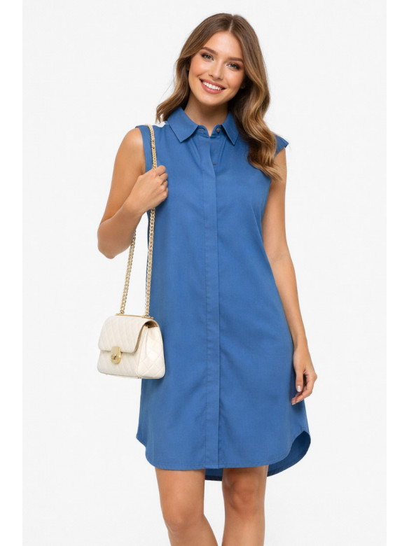 Сукня жіноча однотонна синього кольору 6027 211998C