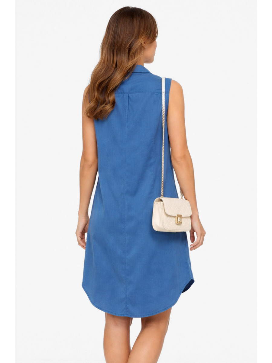 Сукня жіноча однотонна синього кольору 6027 211998C