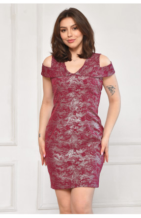 Платье женское бордового цвета с принтом 601 211999C