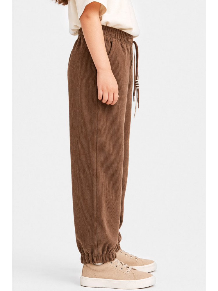 Штаны детские вельветовые для девочки коричневого цвета 311 212016C