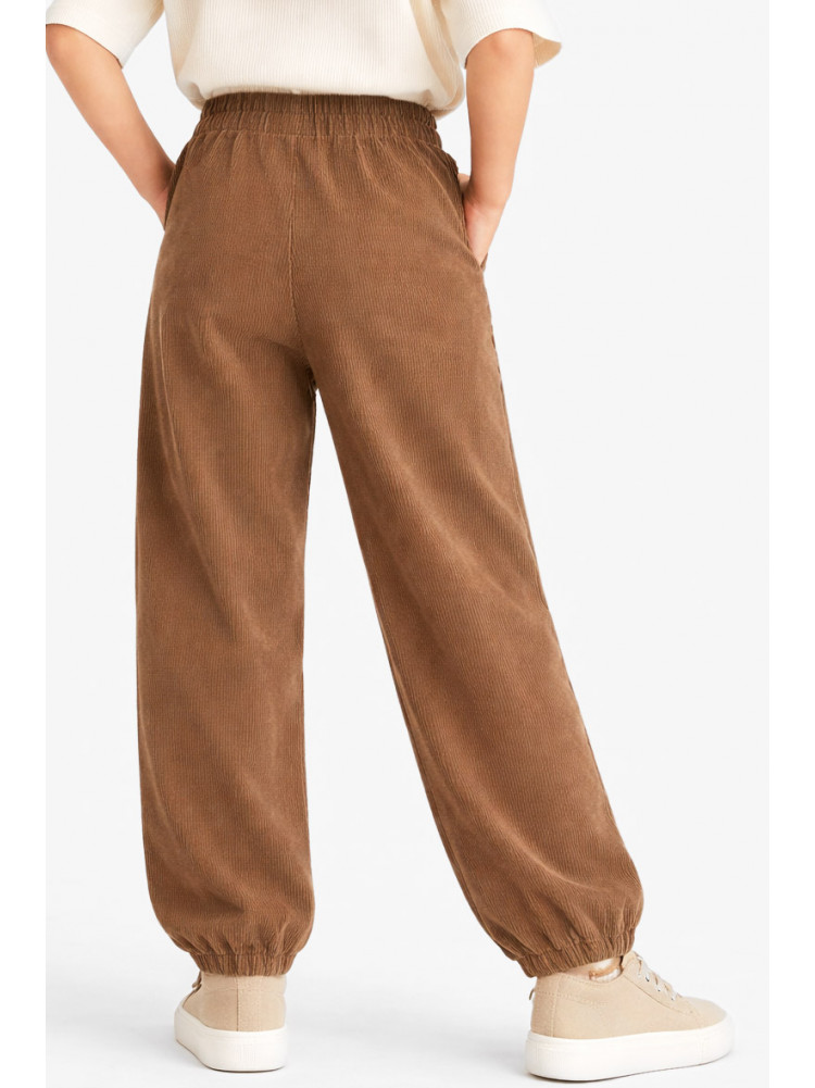 Штаны детские вельветовые для девочки коричневого цвета 311 212016C