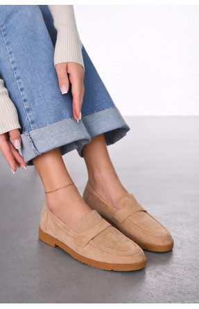 Туфли-лоферы женские бежевого цвета 6548-13 212017C