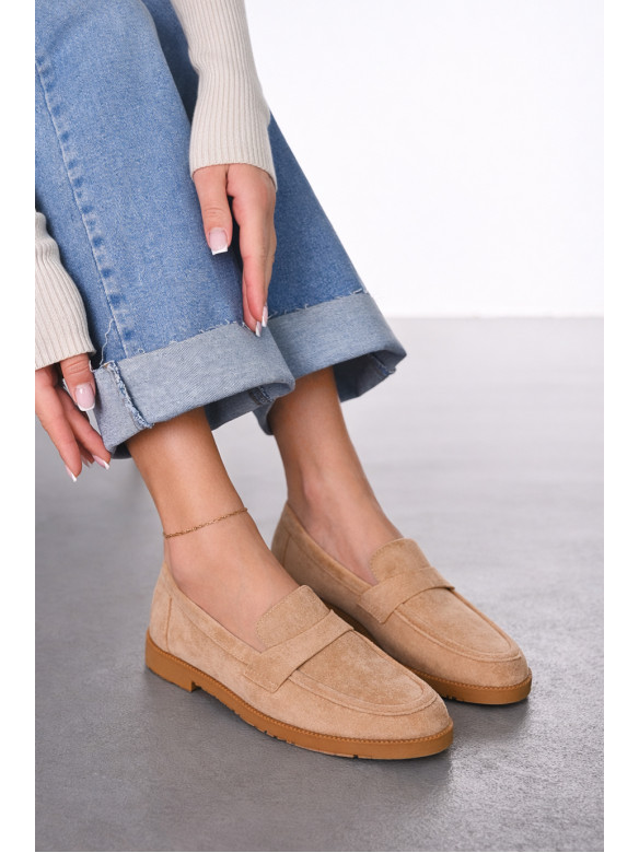 Туфли-лоферы женские бежевого цвета 6548-13 212017C