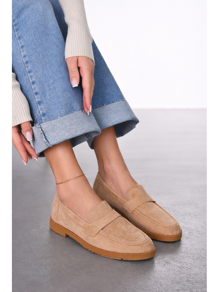 Туфли-лоферы женские бежевого цвета 6548-13 212017C