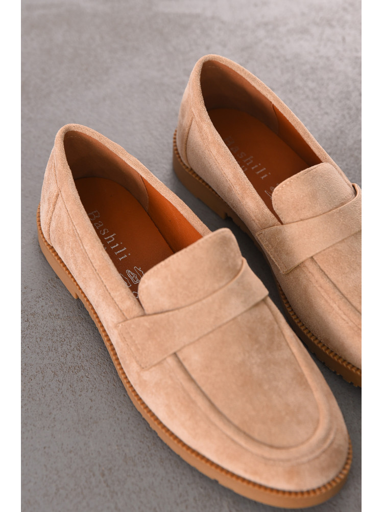 Туфли-лоферы женские бежевого цвета 6548-13 212017C