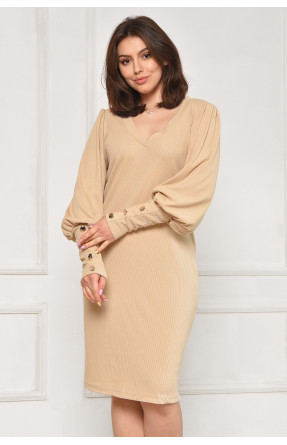 Платье женское однотонное бежевого цвета 6099 212022C